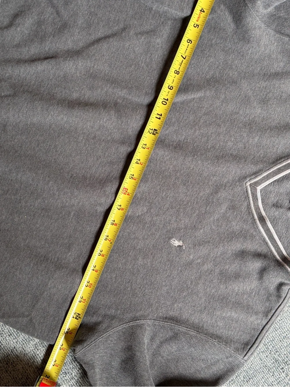 Mens Long  Sleeve V Neck Sweater Sweatshirt Cotton Polo Ralph Lauren Sz XXL Gray